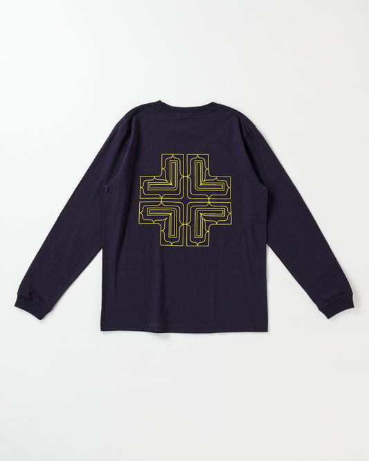バックプリント長袖コットンTシャツ【senga】3色