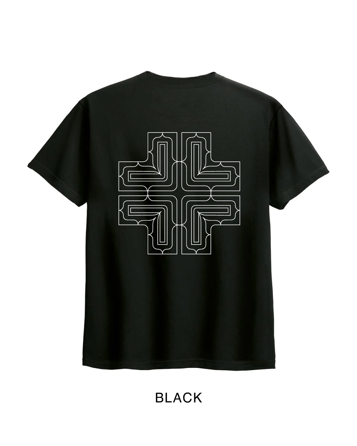 アイヌ文様線画バックプリントTシャツ　4color