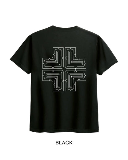 アイヌ文様線画バックプリントTシャツ　4color