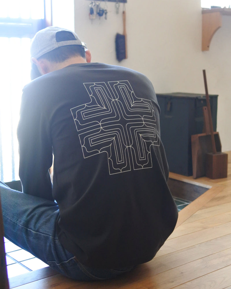 バックプリント長袖コットンTシャツ【senga】3色