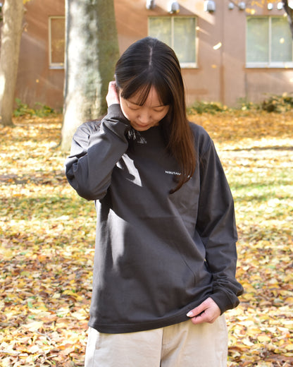 アイヌ文様線画バックプリントロングスリーブTシャツ　3color