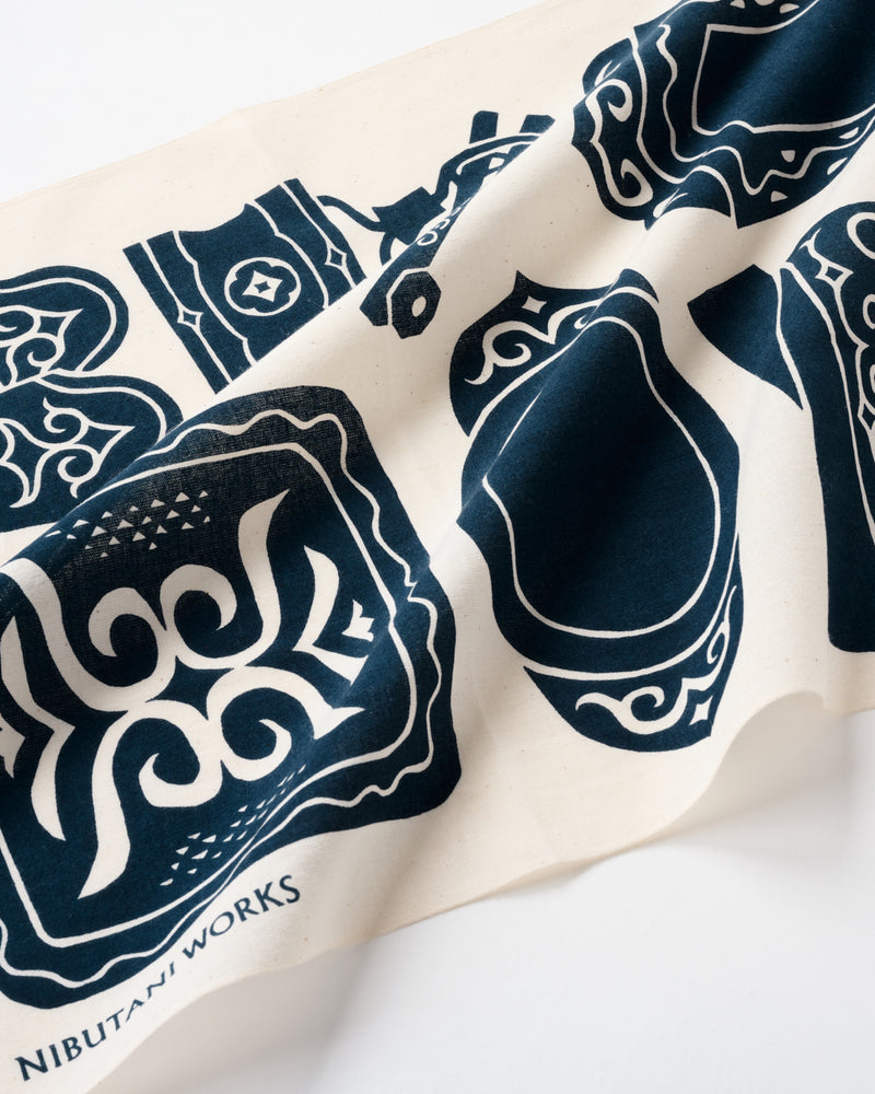 【予約販売：10月下旬お届け予定】てぬぐい【ainu mingu】ネイビー