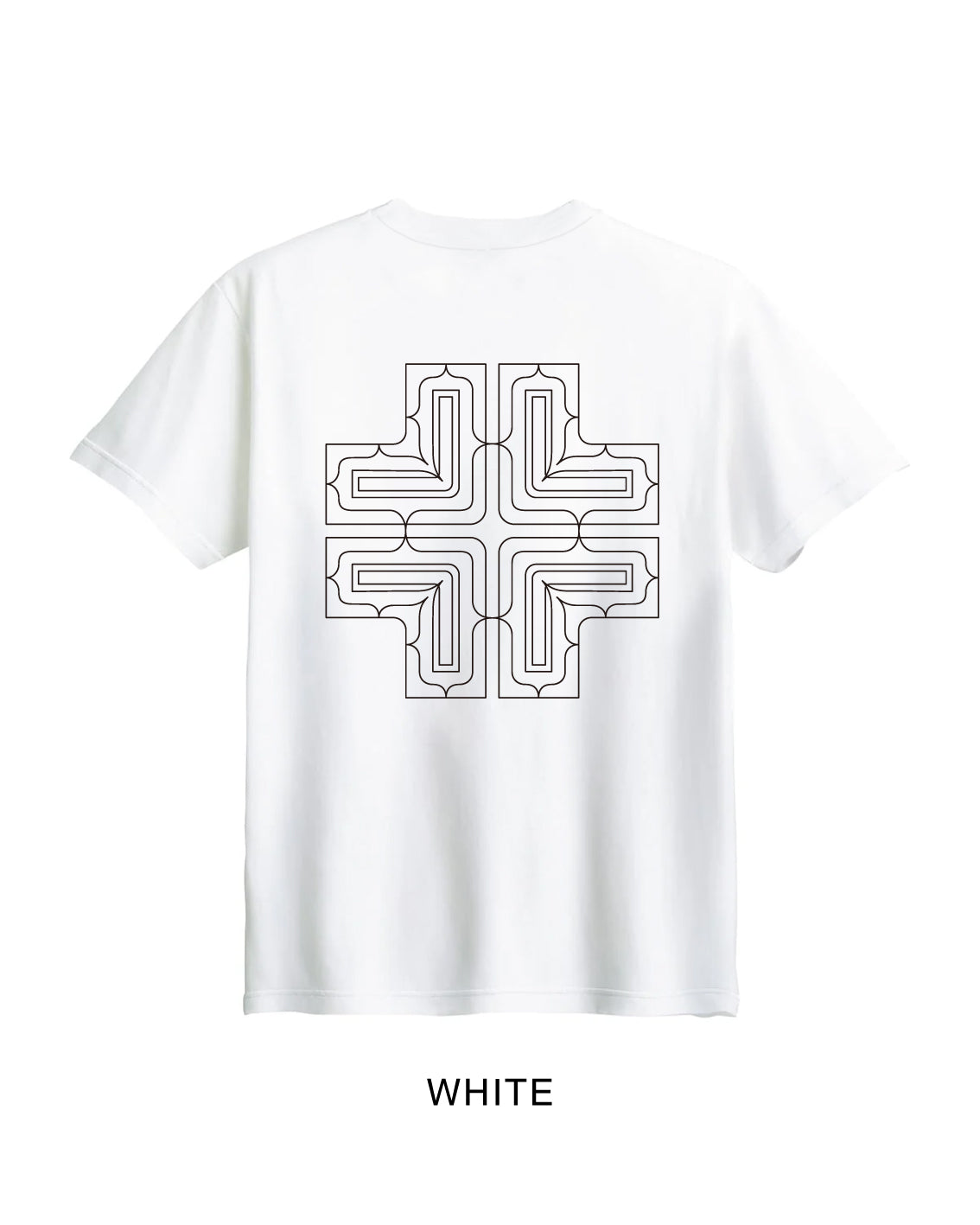 アイヌ文様線画バックプリントTシャツ　4color