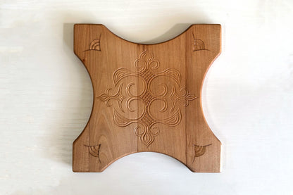 アイヌ文様の鍋敷き