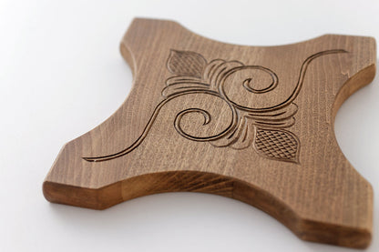 アイヌ文様の鍋敷き