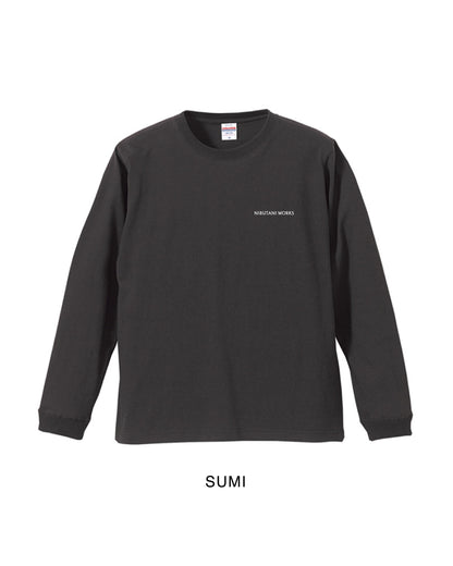 アイヌ文様線画バックプリントロングスリーブTシャツ　3color