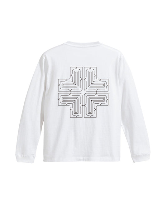 バックプリント長袖コットンTシャツ【senga】3色